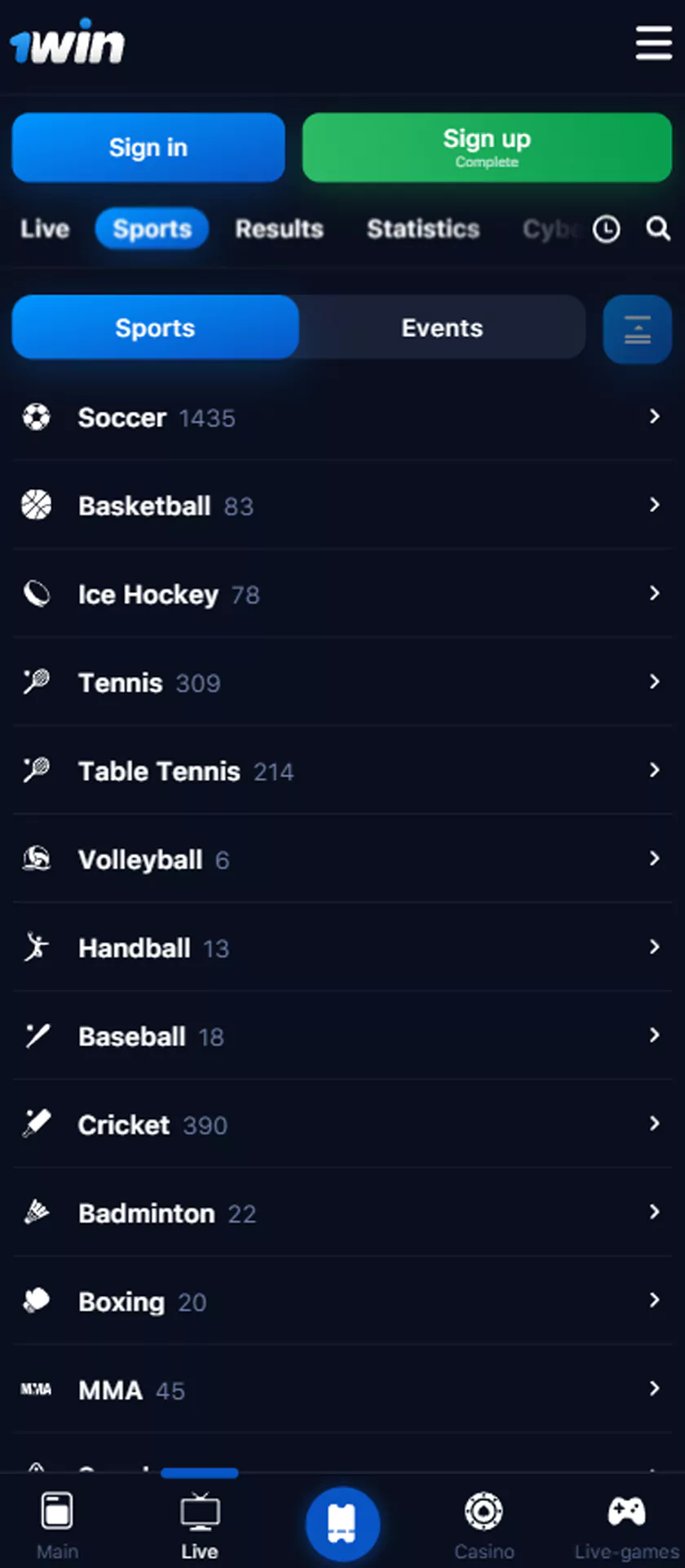 wow77 app sports betting section screenshot.