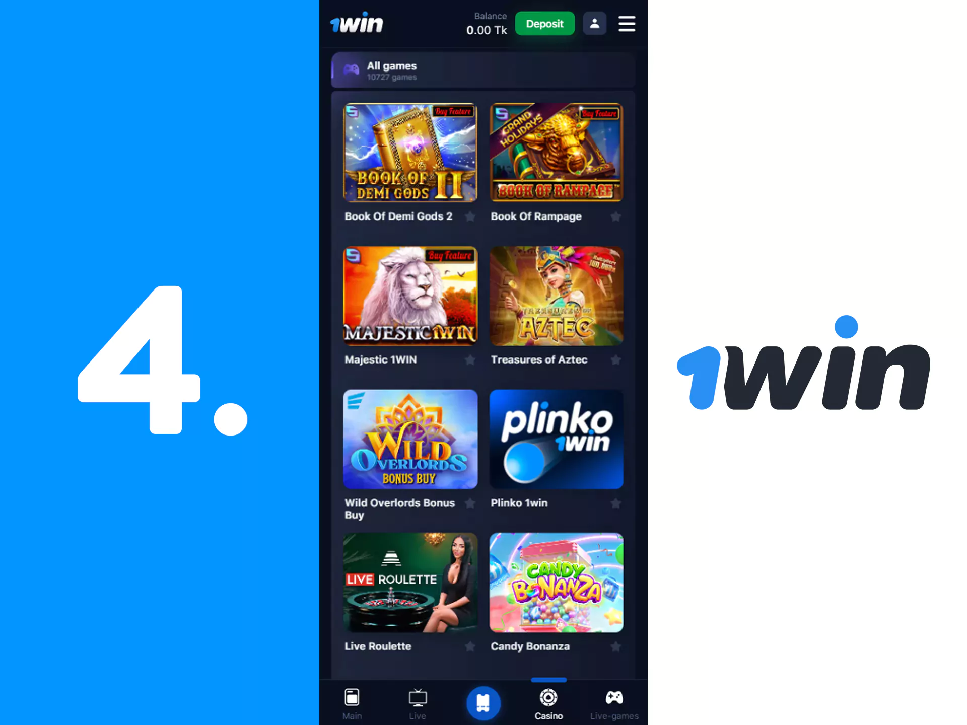 Choose a game you want to play in wow77.