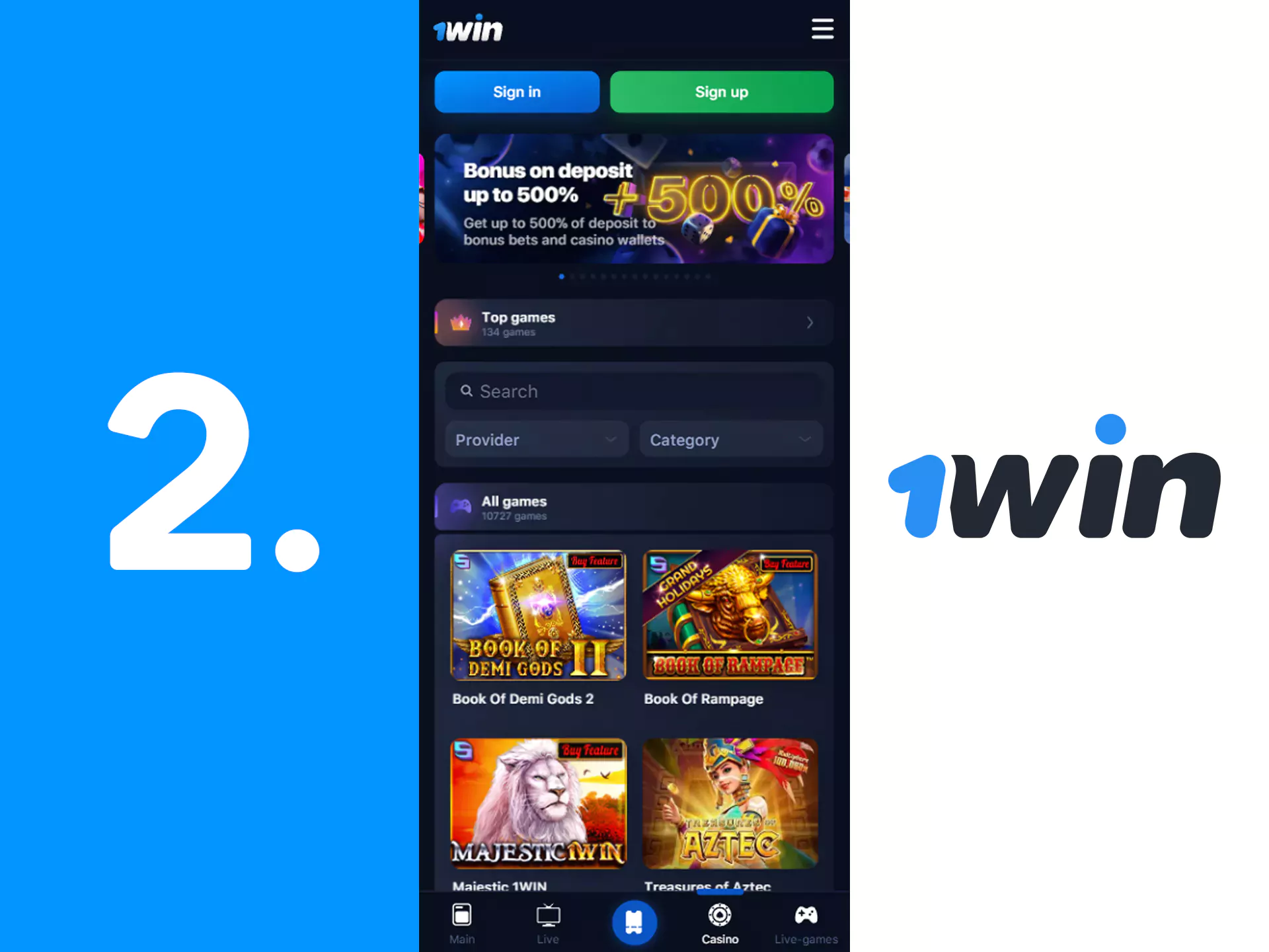 Go to the wow77 casino section to start playing.