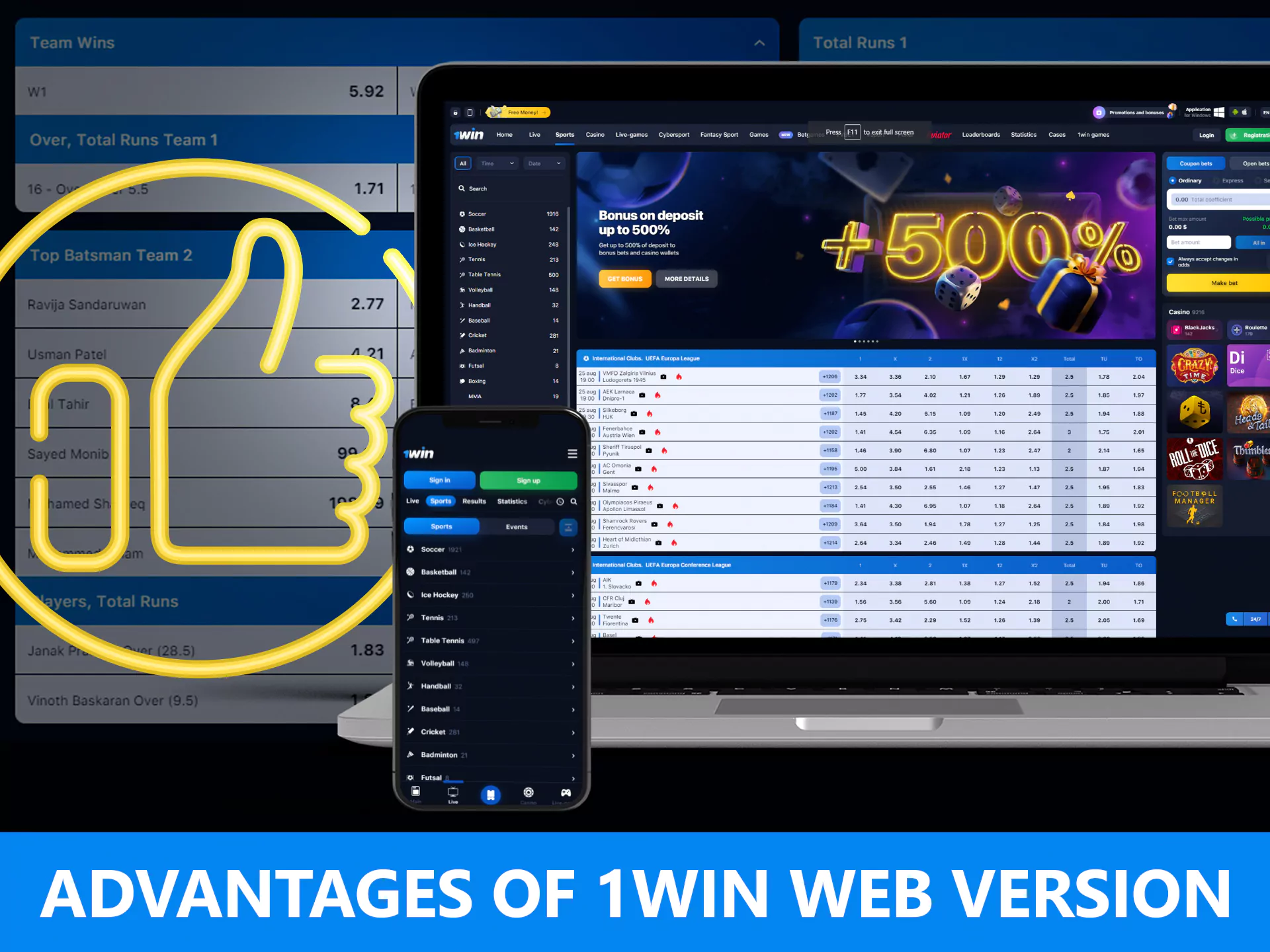 On the wow77 website, you can place bets and play casino games without installing any clients.