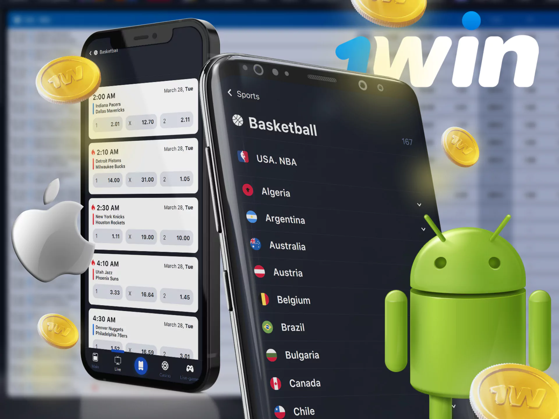 Use the wow77 mobile app to bet on basketball from your phone.