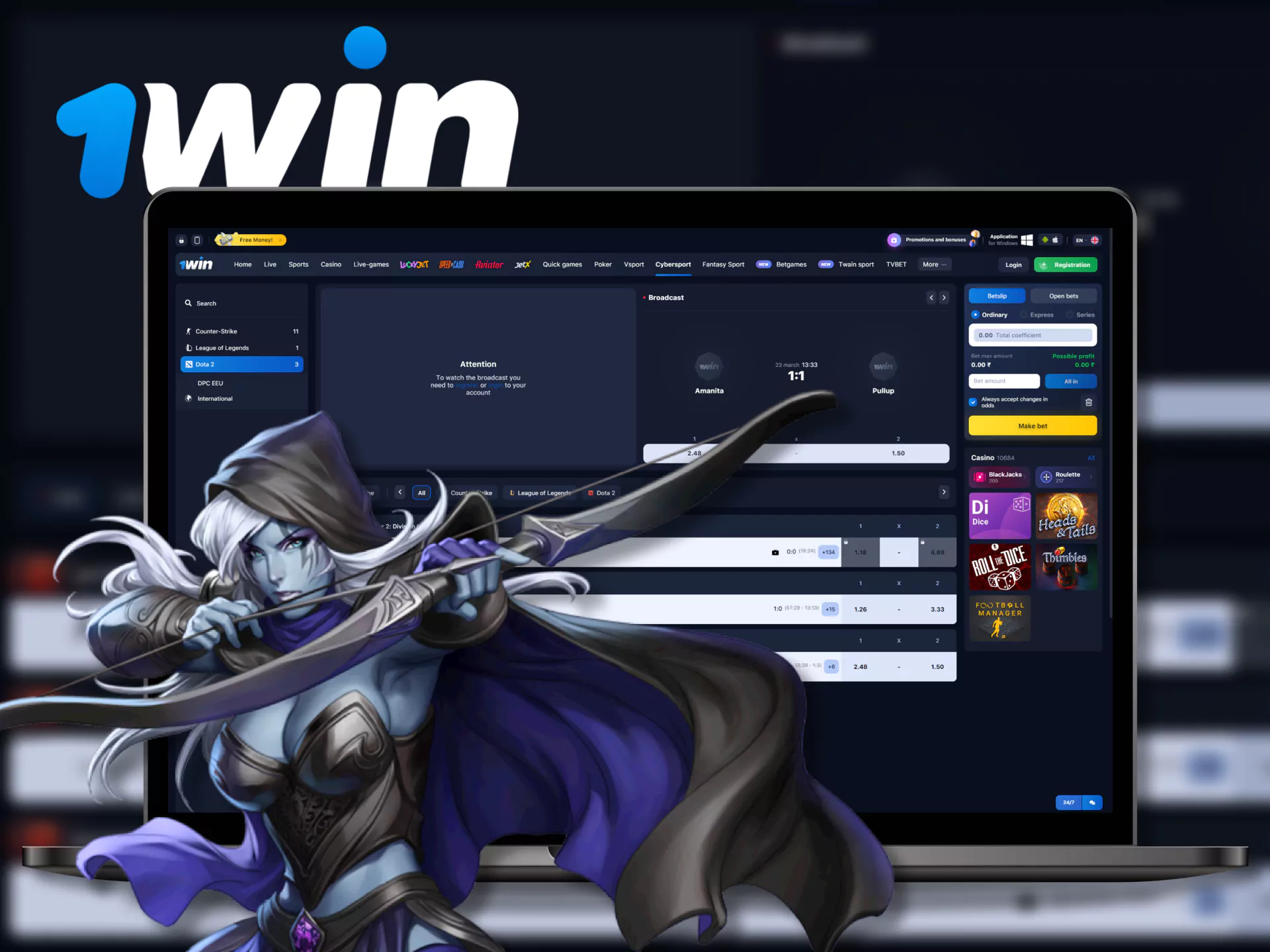 At 1Win, start simply betting on DOTA 2.