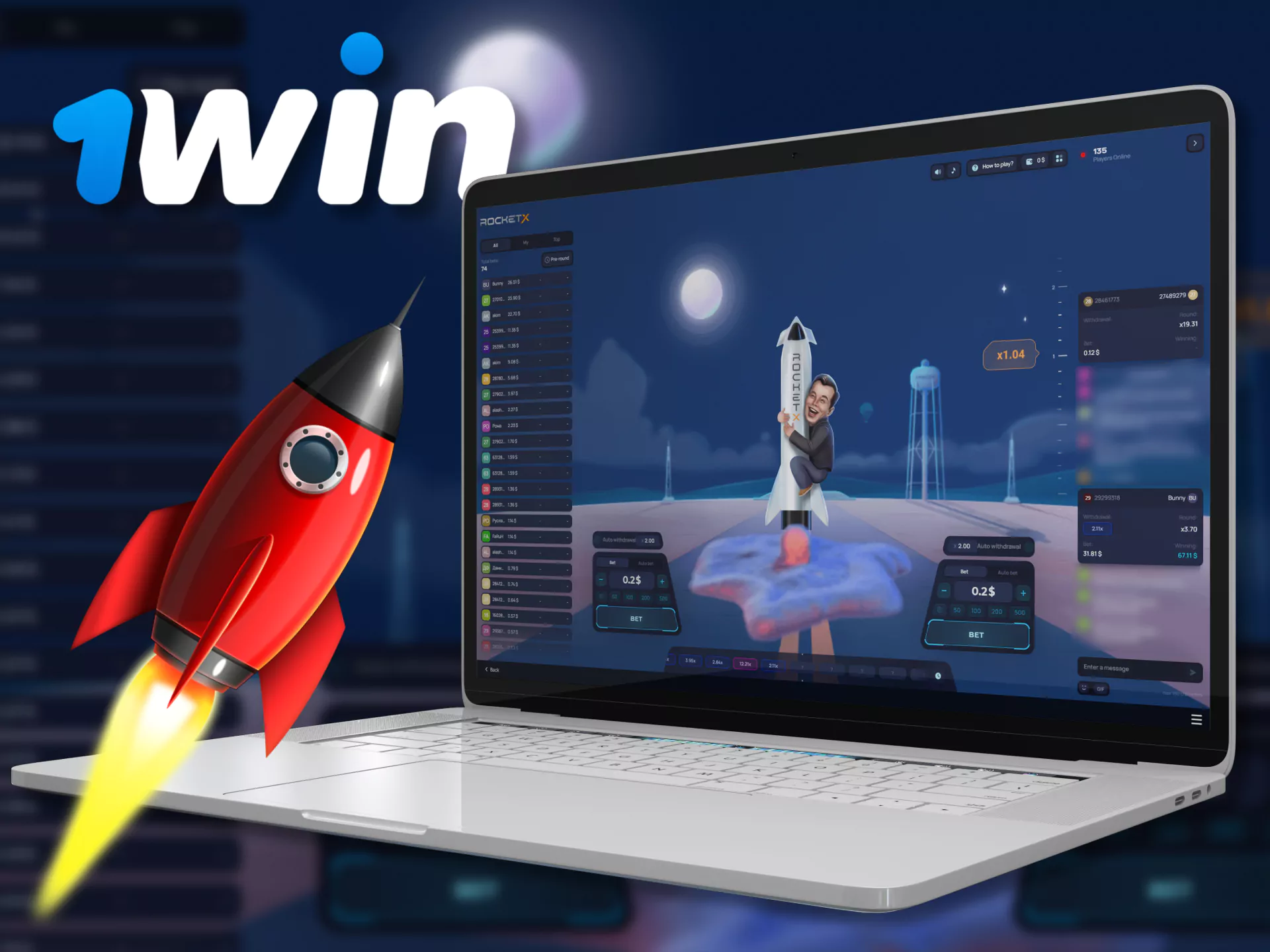 Play the exciting Rocket X at wow77.